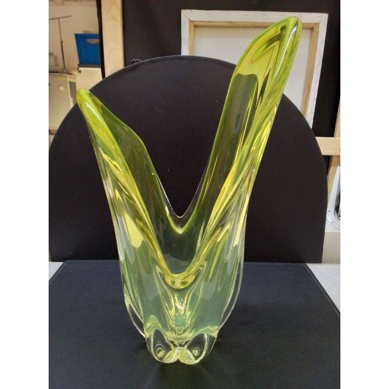 VASE TON JAUNE VERT 