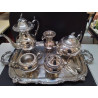 SERVICE A THÉ ANGLAIS MOTIF COQUILLAGES ET FLEURS 