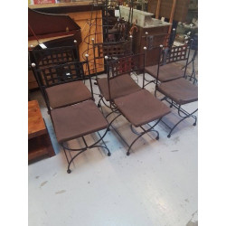 LOT 6 CHAISES FER FORGÉ 