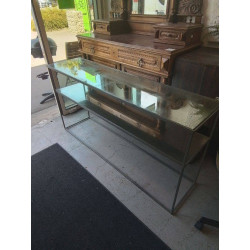 CONSOLE MÉTAL ET MIROIR 