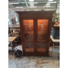 VITRINE EN BOIS 2 PORTES LUMINEUSES + CLE