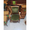 FAUTEUIL ANCIEN TISSU VERT