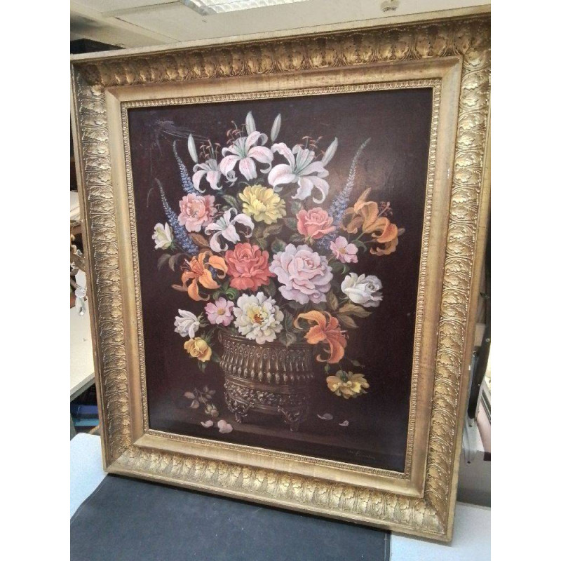 HUILE SUR TOILE NATURE MORTE DE LONCIN