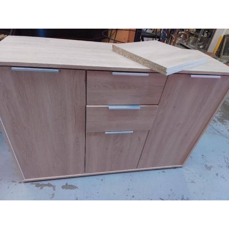 MEUBLE BAS MODERNE 3 PORTES 2 TIROIRS 