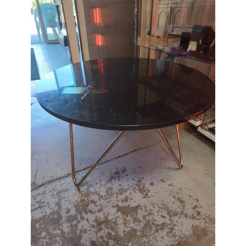 TABLE BASSE VINTAGE PLATEAU NOIR 