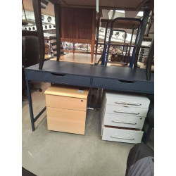 BUREAU 2 TIROIRS BLEU 