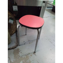 TABOURET FORMICA ROUGE 