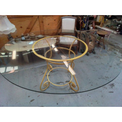 TABLE RONDE EN VERRE PIED...