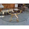 TABLE RONDE EN VERRE PIED METAL 