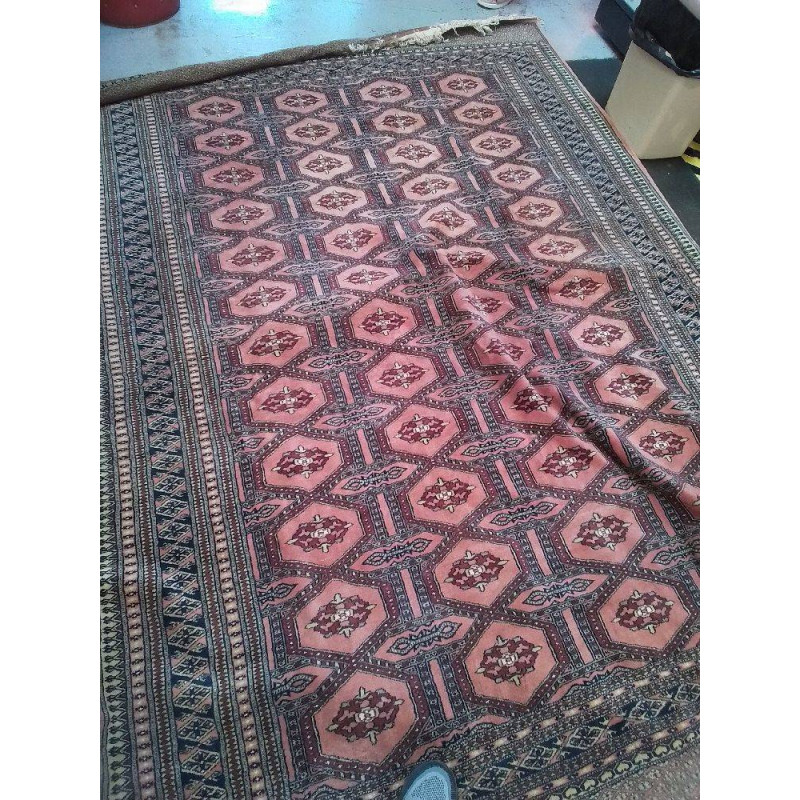 TAPIS TON ORANGE MOTIF LOSANGE 300X204