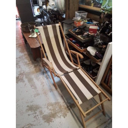 CHAISE LONGUE BOIS ET TISSUS
