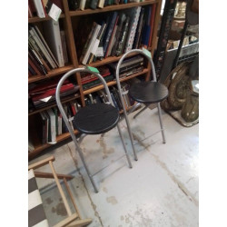 TABOURET BOIS ET METAL...