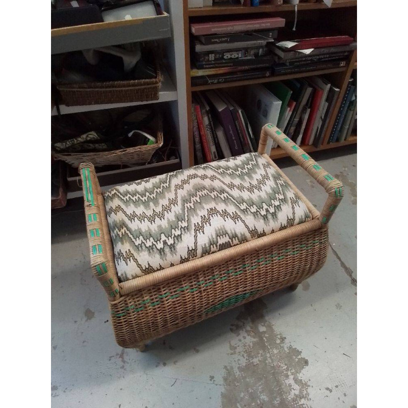 BANC COFFRE ÉTROIT ROTIN 