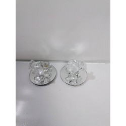 PAIRE DE DÉCORATIONS VERRE