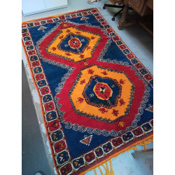TAPIS EN LAINE TON ORANGE...