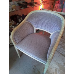 FAUTEUIL CERUSE TISSU VIOLET 
