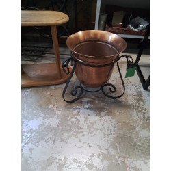 CACHE POT CUIVRE FER FORGÉ 