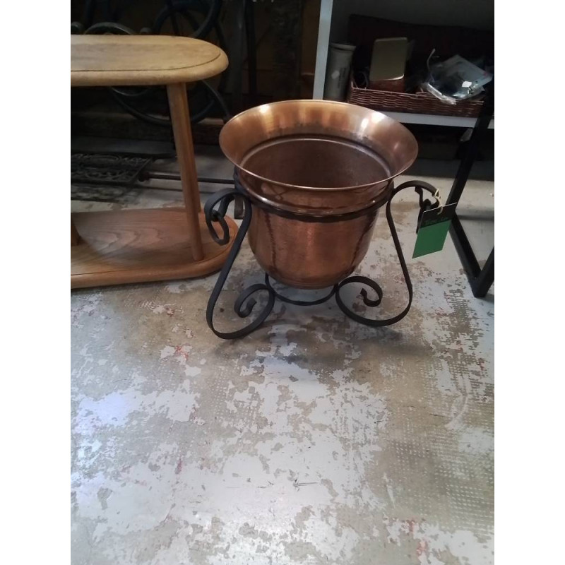 CACHE POT CUIVRE FER FORGÉ 