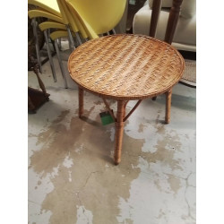 TABLE BASSE RONDE ROTIN