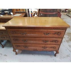 COMMODE CHENE 3 TIROIRS 
