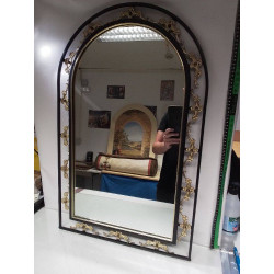 MIROIR METAL ORNEMENT DORÉ 