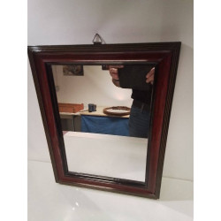 MIROIR ANCIEN CADRE ROUGE