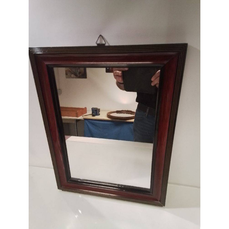 MIROIR ANCIEN CADRE ROUGE