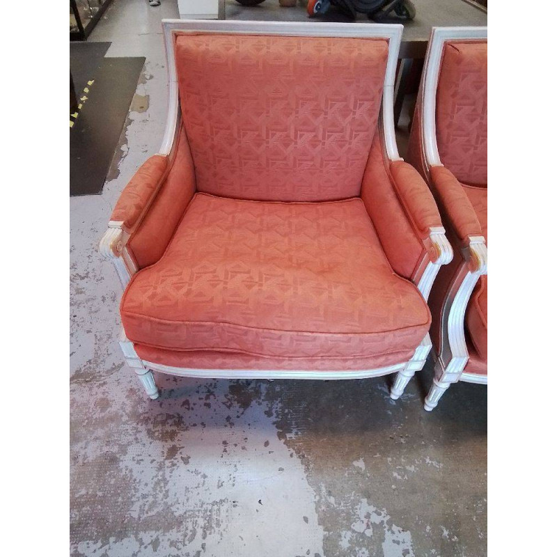 FAUTEUIL JEAN ROCHE TISSU SAUMON
