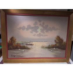 HUILE SUR TOILE COUCHER DE...