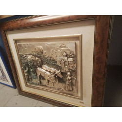 TABLEAU DECOR RELIEF ARGENTÉ 