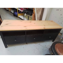 MEUBLE TV BICOLORE 3 TIROIRS 