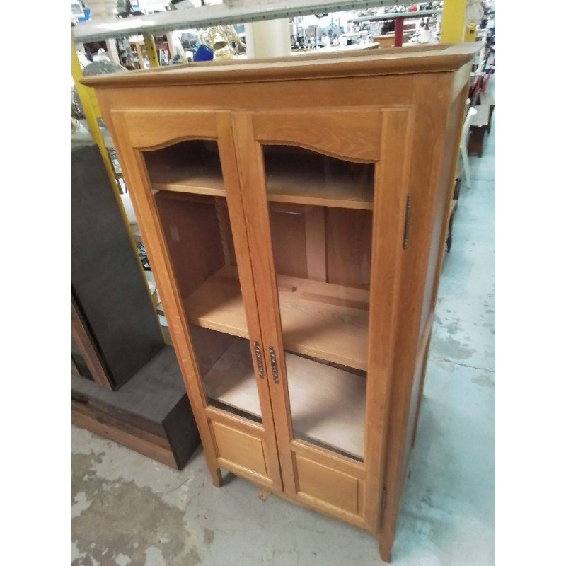 VITRINE 2 PORTES CHENE CLAIR 