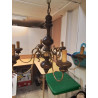 LUSTRE 6 FEUX BOIS ET METAL