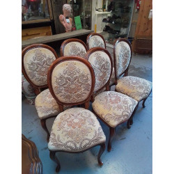 LOT DE 6 CHAISES EN NOYER 