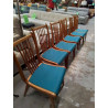 LOT DE 6 CHAISES VINTAGE SKAI ET BOIS 