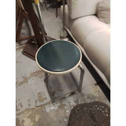 TABOURET VINTAGE VERT ET METAL