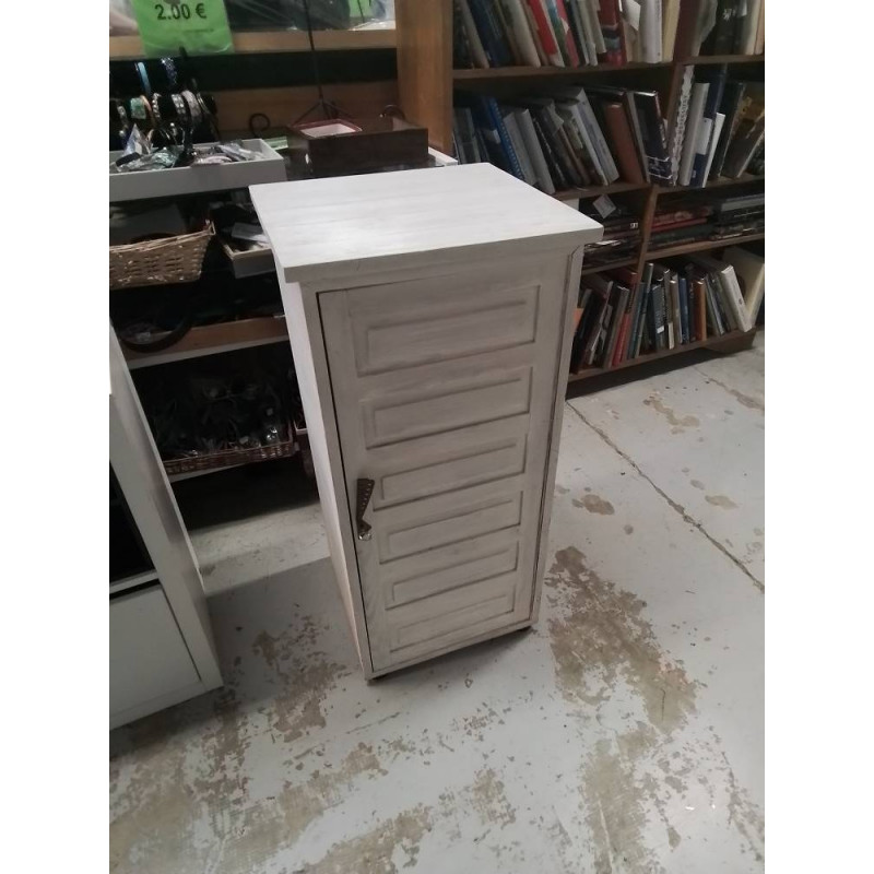 MEUBLE D’APPOINT BLANC CERUSE 1 PORTE