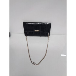 POCHETTE EFFET REPTILE NOIR