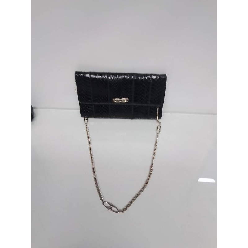 POCHETTE EFFET REPTILE NOIR