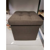 POUF COFFRE TISSU GRIS