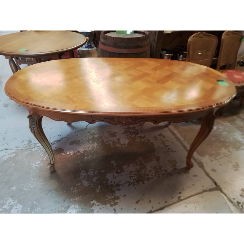 TABLE MERISIER STYLE LOUIS XV 2 ALLONGES