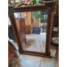 MIROIR ANCIEN BISEAUTÉ BORDEAUX DORÉ 