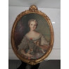 REPRODUCTION LOUISE DE FRANCE CADRE OVAL DORÉ 