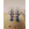 LOT DE VERRES PIED BLEU
