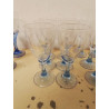 LOT DE VERRES PIED BLEU