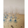 LOT DE VERRES PIED BLEU