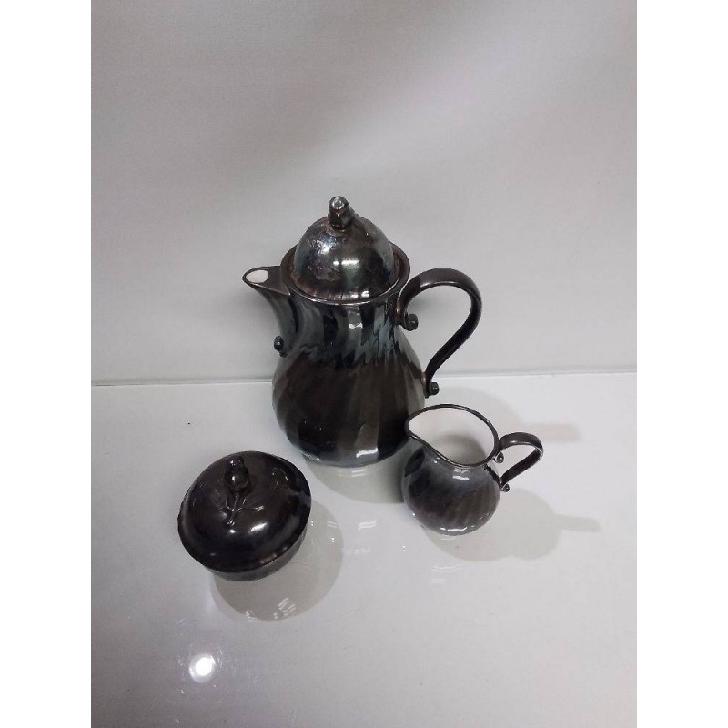 SERVICE A CAFE 3 PIECES PORCELAINE ARGENTÉE KAISER 