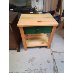 CHEVET PIN TIROIR VERT