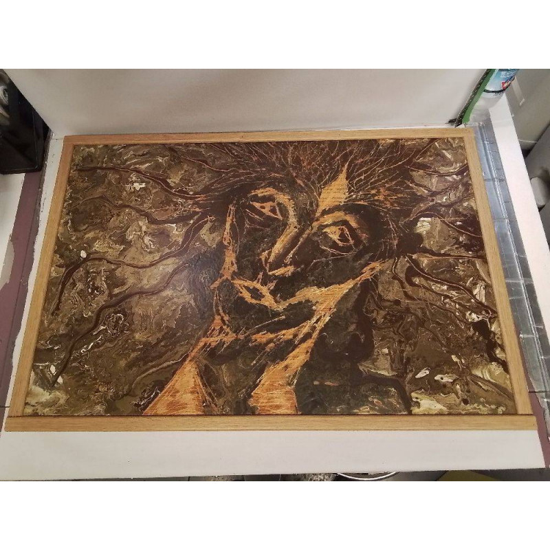 PEINTURE GRAVÉE SIGNEE D. HANCK