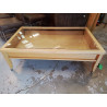 TABLE BASSE HETRE PLATEAU VERRE